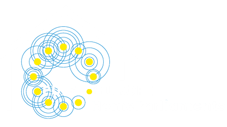 Das Logo der Veranstaltungsreihe der Europäischen HausParlamente zeigt gelbe Sterne mit pulsierenden Ringen in einem stilisierten Haus