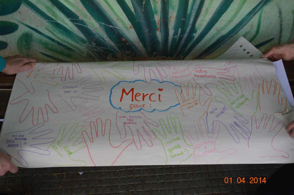 Ein großes Dankeschön an die Gastfamilien und die Austauschpartnerinnen und -partner